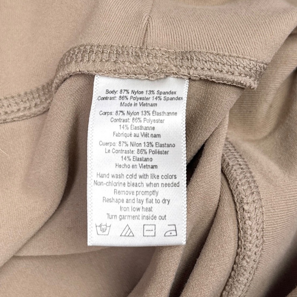 Alo Yoga High Waist Moto Leggings Size Large Tan Athleisure Activewear Gym - Picture 6 of 9